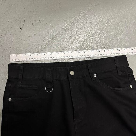 SOLID BLACK WIDE LEG BAGGY WAIST 28 MODELED - Picture 6 of 8